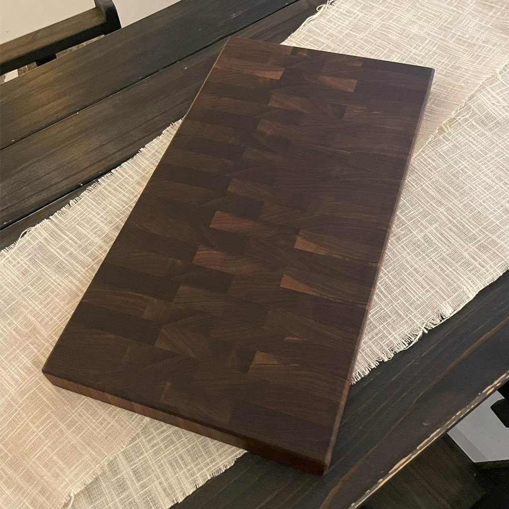 신현공예 월넛 호두 통원목 우드 주방 수제 양면 플레이팅 사각 대형 엔드그레인 나무도마